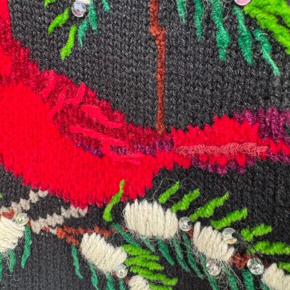 Design Options Cardinal Bird Philip Jane Gordon Sweater Cardigan woman's  size L - Picture 5 of 13
